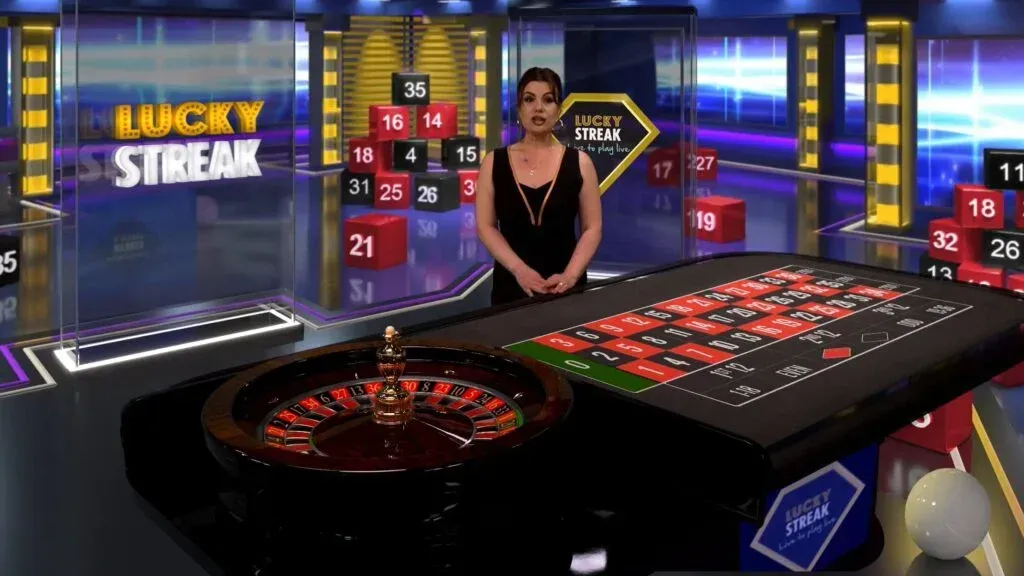 Roulette Live Croupier live presenta tavolo roulette in studio Lucky Streak